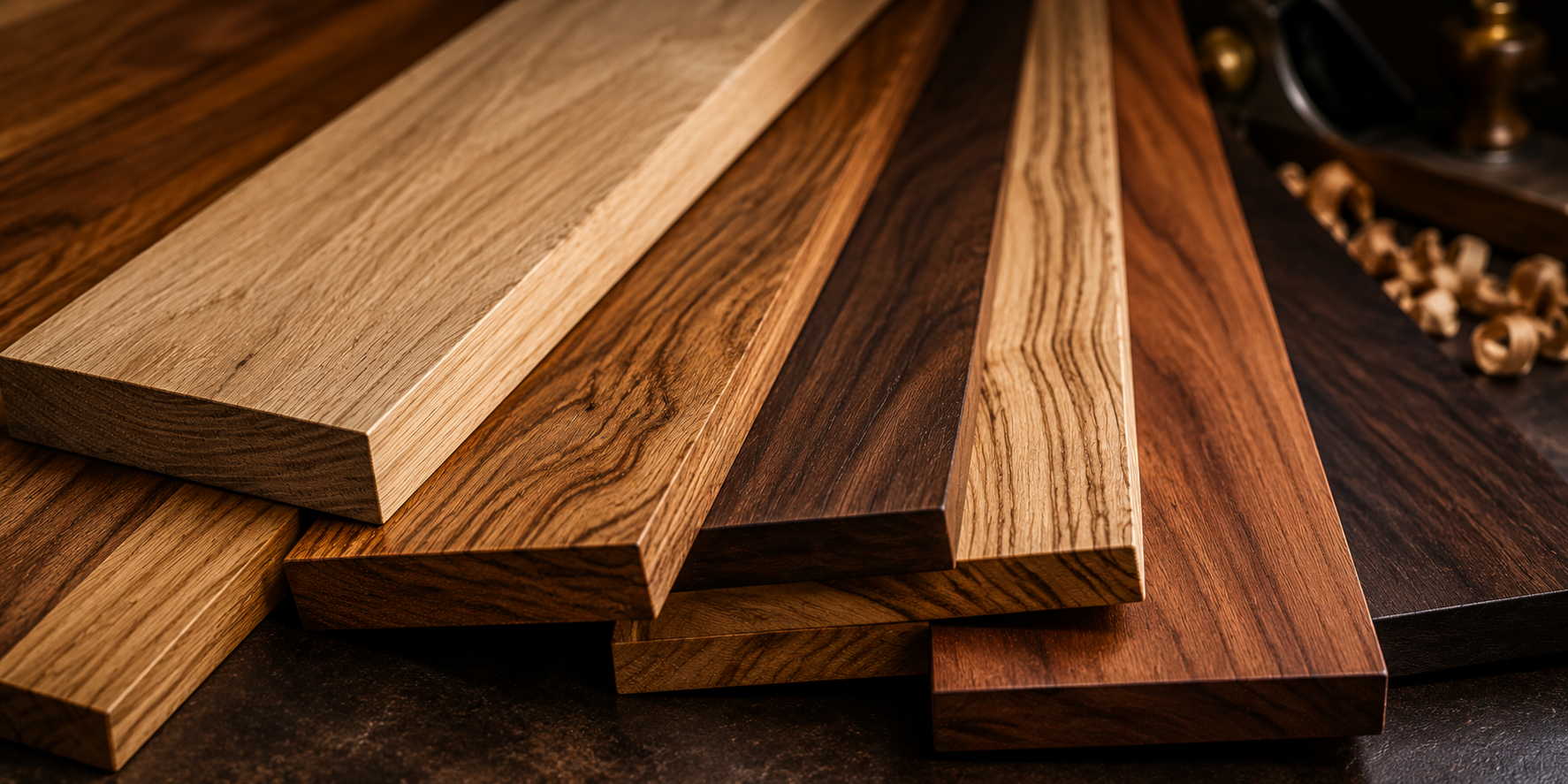Madera europea seleccionada en distintos tonos